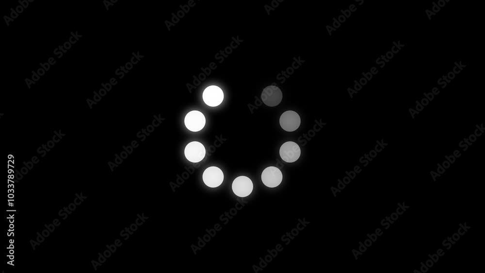Loading circle icon on black background animation. Loading bar with circle loading. Loading circle icon on black background animation. Loading bar with circle loading.