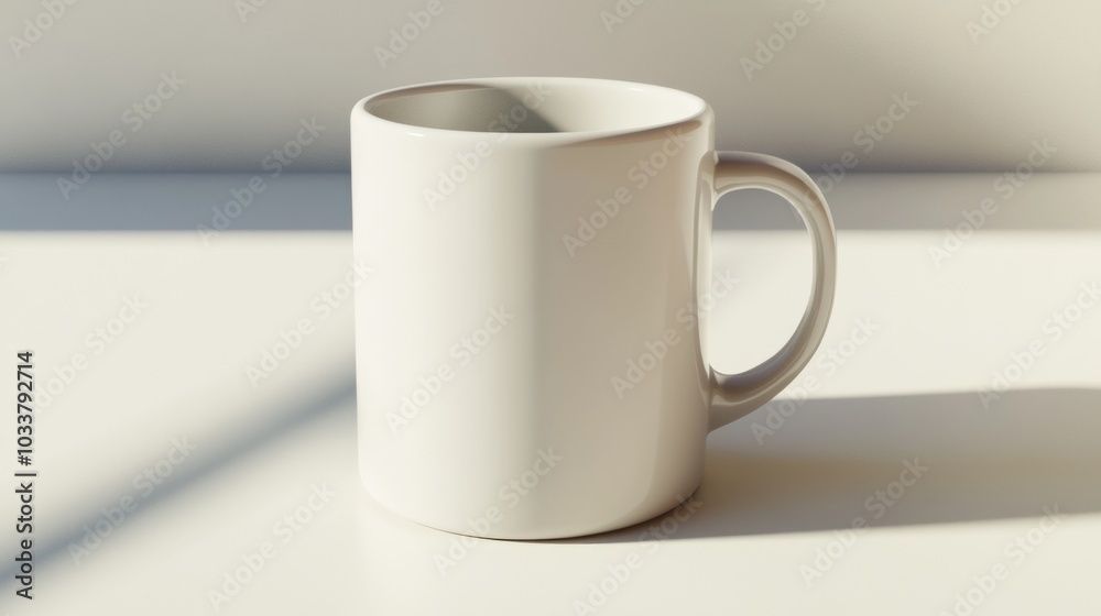 Obraz premium A white coffee cup sits on a table