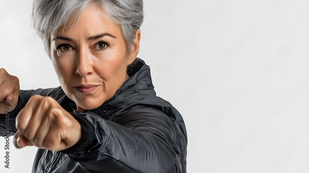 Sporty mature woman on white background. Sporty mature woman on white background.
