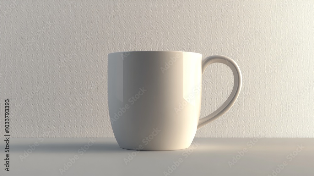 Obraz premium A white cup sits on a table