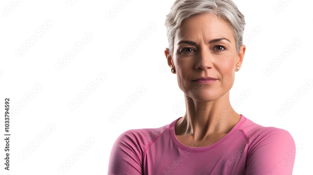 Sporty mature woman on white background. Sporty mature woman on white background.