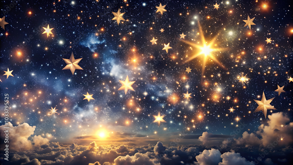 Sparkling Stars in Dark Sky for Infinite Possibilities. Perfect for: New Year's Eve, Night Events, Stargazing Sparkling Stars in Dark Sky for Infinite Possibilities. Perfect for: New Year's Eve, Night Events, Stargazing