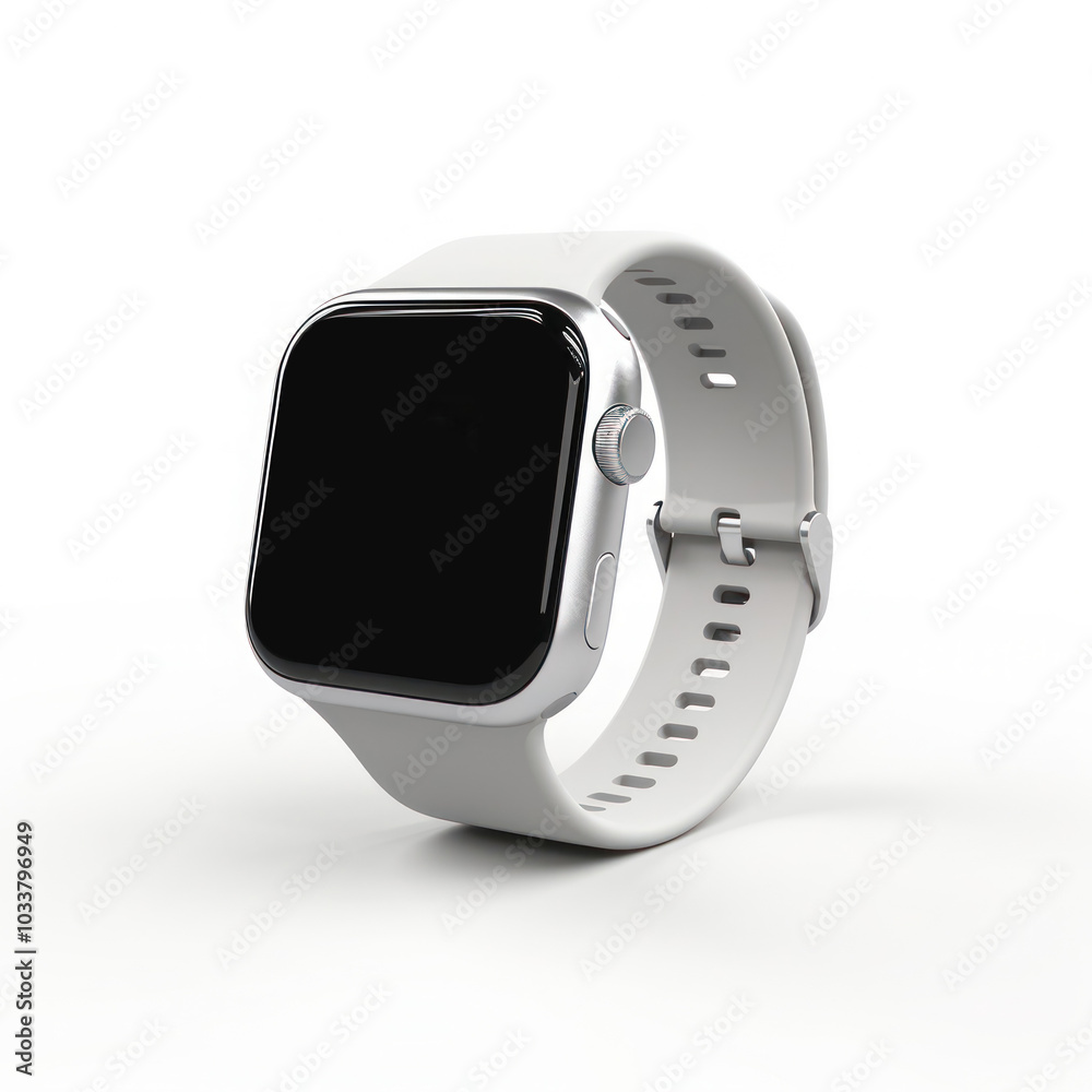 Image of a smartwatch on a mockup with a clean background, showing off the stylish and modern design of the gadget Image of a smartwatch on a mockup with a clean background, showing off the stylish and modern design of the gadget