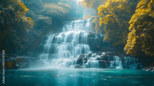 Scenic Kote Abbe Falls in Coorg , Karnataka, India photo