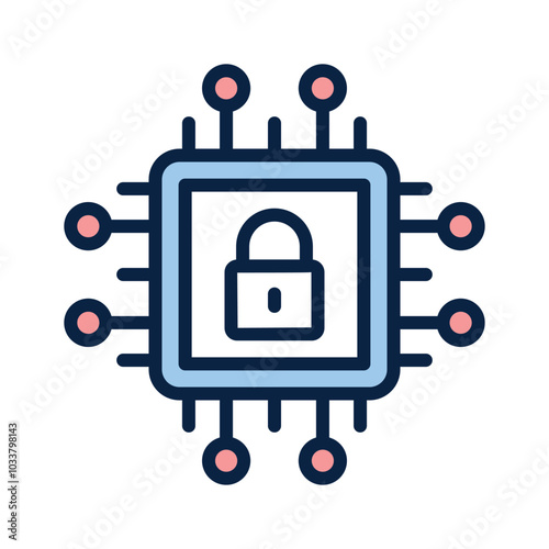 Grab this creative icon of secure processor in modern style