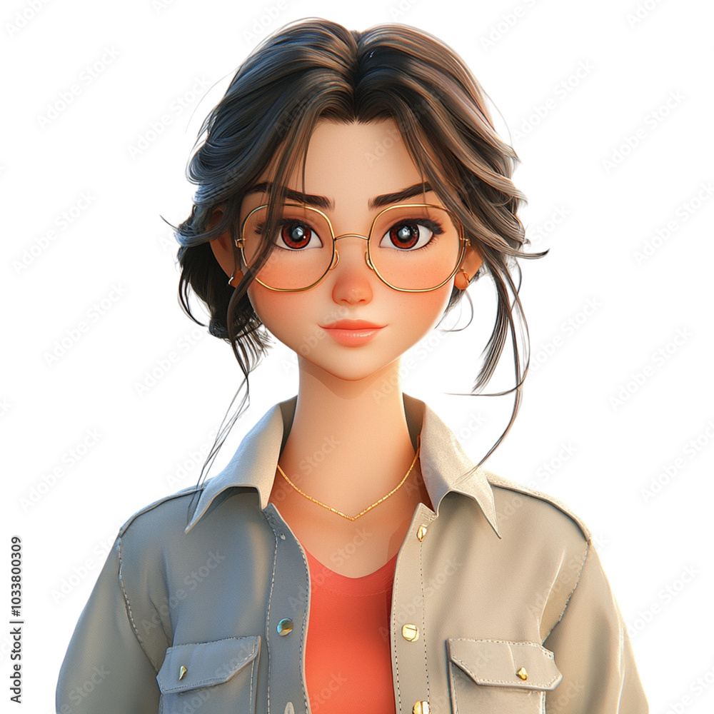 Casual Woman Avatar PNG for Online Profiles and Personal Branding - Ideal for Social Media and Professional Use