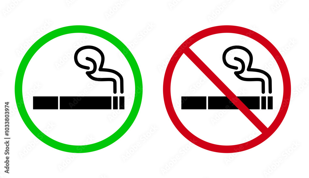 vector of smoking area and no smoking area signs vector of smoking area and no smoking area signs