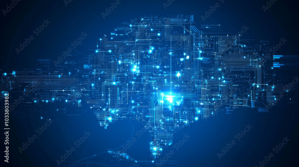 Contour map of Florida featuring a technological electronics circuit design, set against a blue background.
Contour map of Florida featuring a technological electronics circuit design, set against a blue background.
