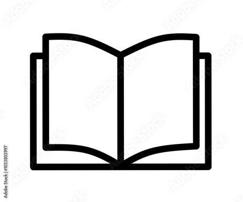 book icon. vector open book with blank pages