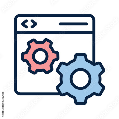 Cogwheel with website denoting concept icon of website setting