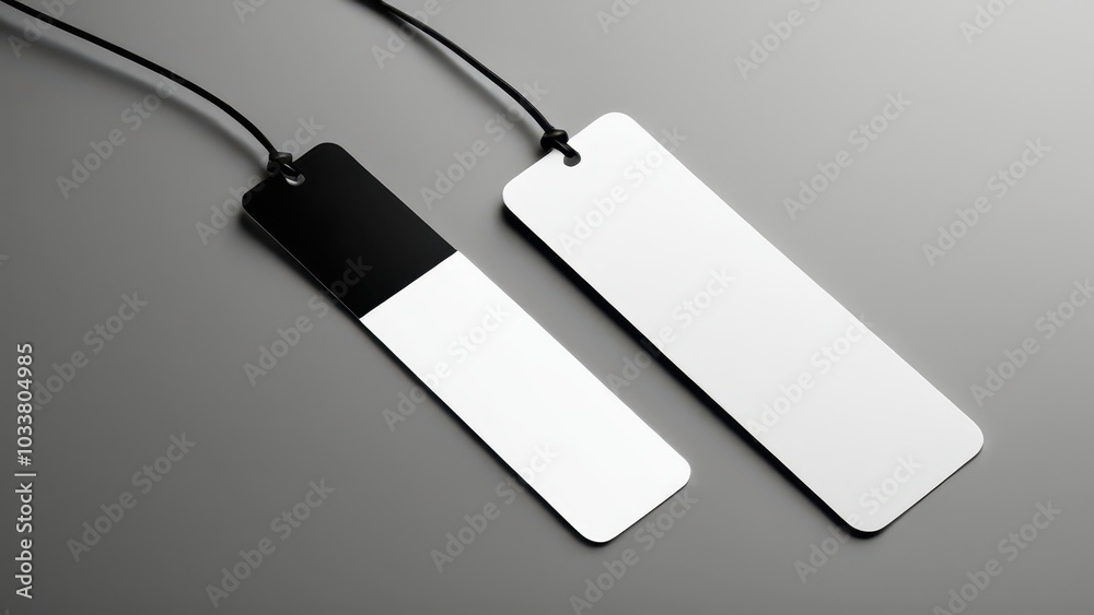 Realistic bookmark mockup featuring a simple, rectangular design. Perfect for showcasing book-related designs or promotional materials in a clean, minimal setting Realistic bookmark mockup featuring a simple, rectangular design. Perfect for showcasing book-related designs or promotional materials in a clean, minimal setting