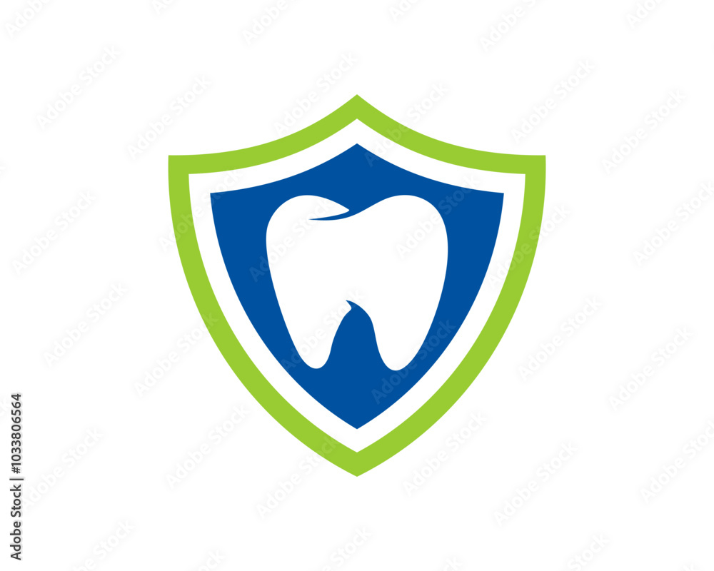 White teeth inside the shield protection logo White teeth inside the shield protection logo