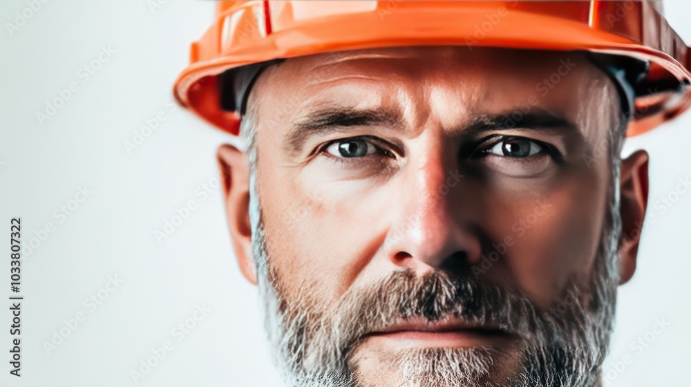 face of an experienced engineer in a hard hat, looking directly at the camera, face of an experienced engineer in a hard hat, looking directly at the camera,