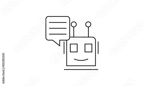 Chat bot line icon vector.