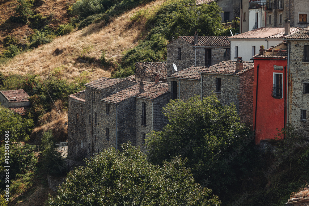 Obraz premium The ancient village of Sasso di Castalda in Basilicata region, Italy