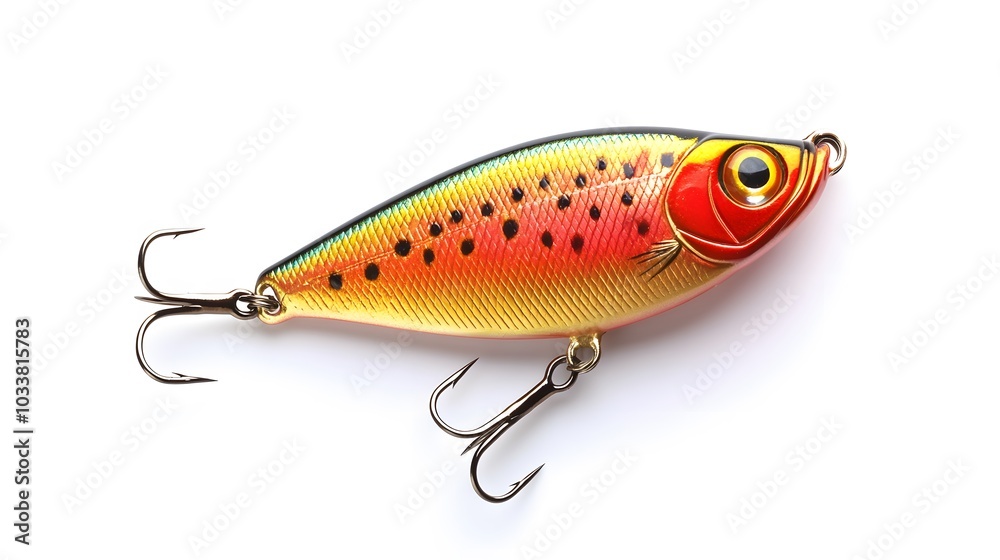 Fishing lure on white background, top view. Artificial bait. Fishing lure on white background, top view. Artificial bait.