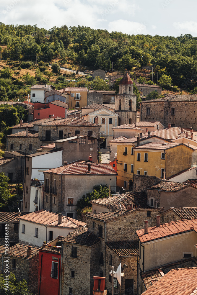 Obraz premium The ancient village of Sasso di Castalda in Basilicata region, Italy