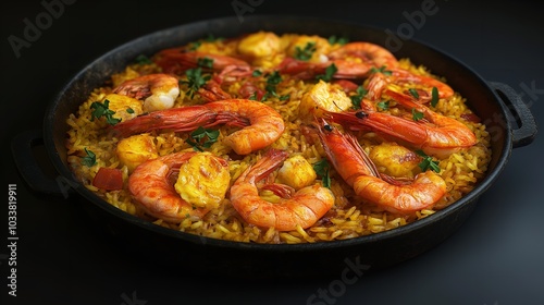 Shrimp with Rice: Traditional Spanish Paella