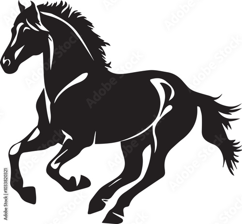 Andalusian horse Vector Black Silhouette Design For T-Shirt