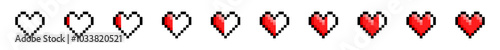 Pixel Herz 8 bit Lebensanzeige vektor