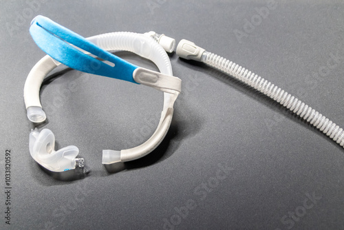 CPAP nose mask or CPAP nose mask headgear for cpap machine against obstructive sleep apnea helps patients as respirator mask headgear clip for breathing therapy snoring sleep disorder better sleeping