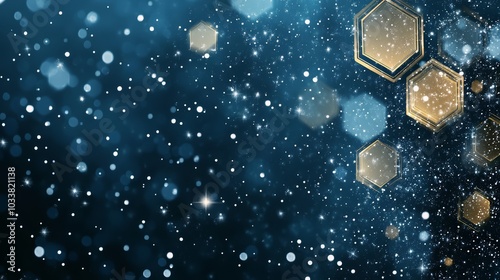 Geometric Christmas background featuring a repeating hexagon pattern