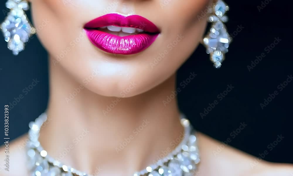 Glamorous Lips: A captivating close-up of a woman's lips, adorned with a bold, rich lipstick, exuding confidence and allure. Glamorous Lips: A captivating close-up of a woman's lips, adorned with a bold, rich lipstick, exuding confidence and allure.