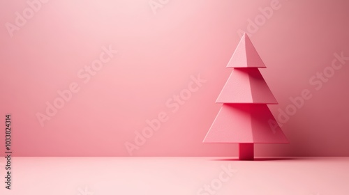 Minimalist Christmas background with a single bold tree photo