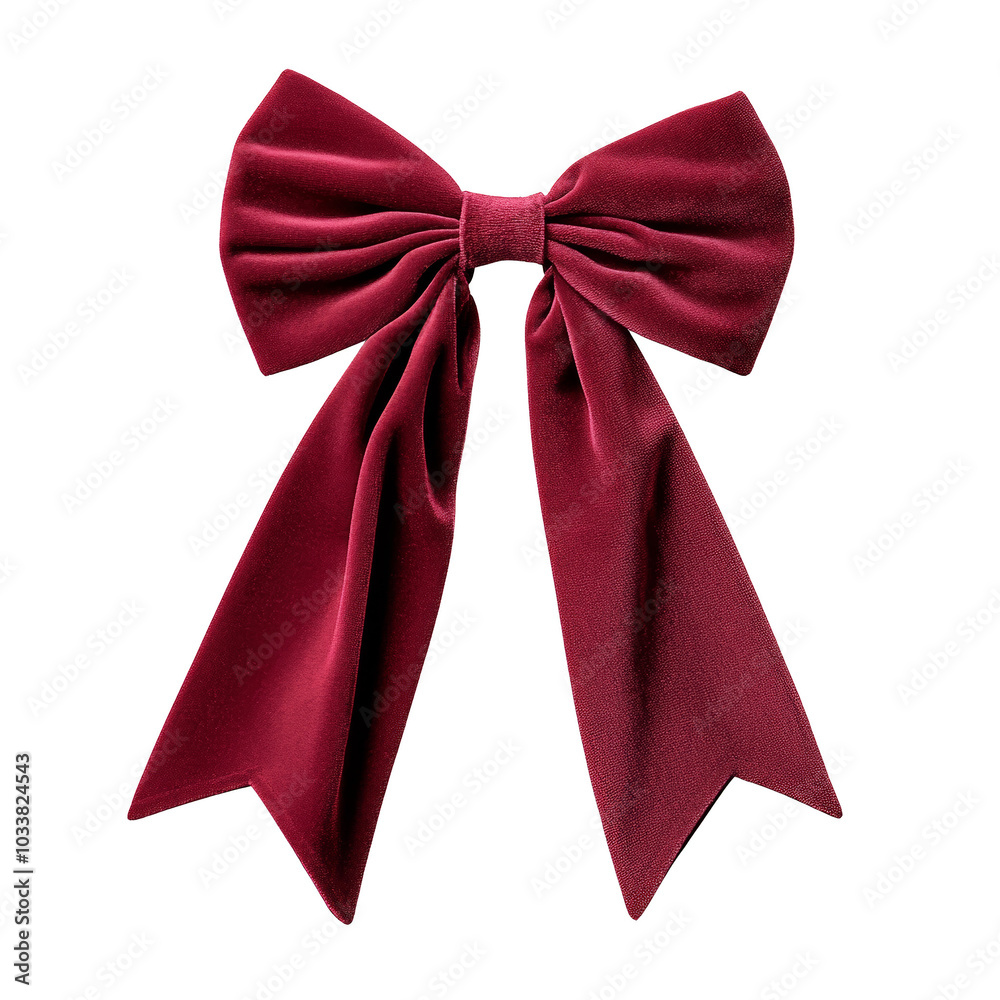 Elegant burgundy velvet bow, isolated on a white background. Elegant burgundy velvet bow, isolated on a white background.