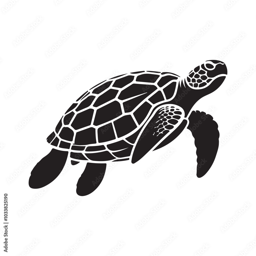 Fototapeta premium Turtle Silhouette Art.