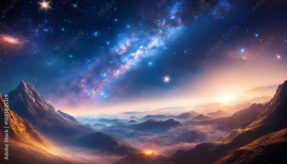 Naklejka premium captivating outer space background filled with stars and celestial elements