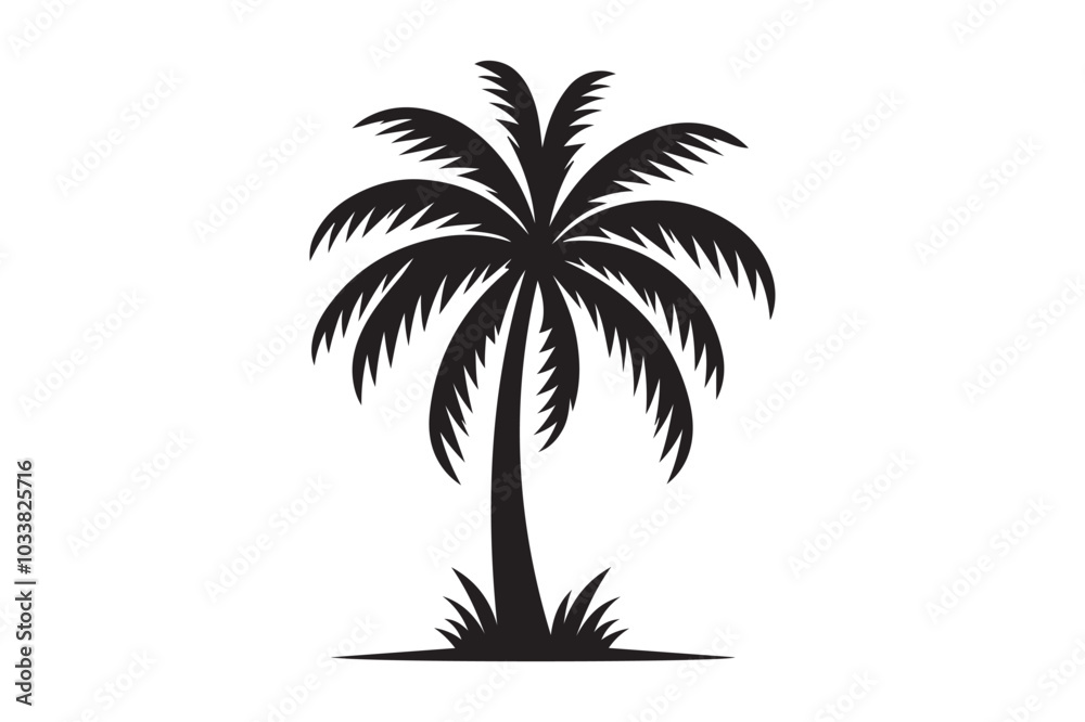 Palm Tree Vector Illustration - Simple Design on White. Palm Tree Vector Illustration - Simple Design on White.