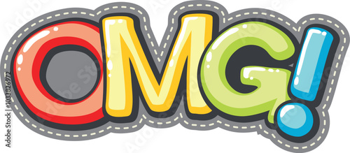 Omg patch. Color trendy hipster clothes label