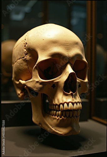 Human Skull with Teeth .