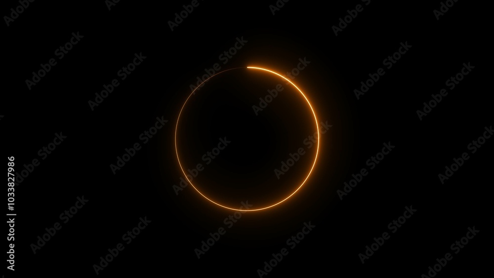 Abstract glowing neon circle loading icon background 4k illustration. Abstract glowing neon circle loading icon background 4k illustration.