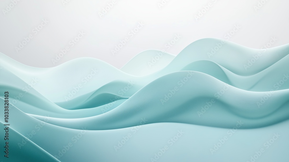 Abstract ocean waves in soft blue and teal tones. Abstract ocean waves in soft blue and teal tones.