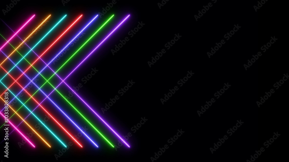 Abstract glowing rainbow color neon line background motion graphics 4k illustration. Abstract glowing rainbow color neon line background motion graphics 4k illustration.