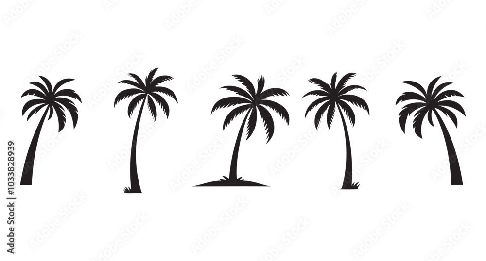 Palm Tree Vector Art on White Background. Palm Tree Vector Art on White Background.