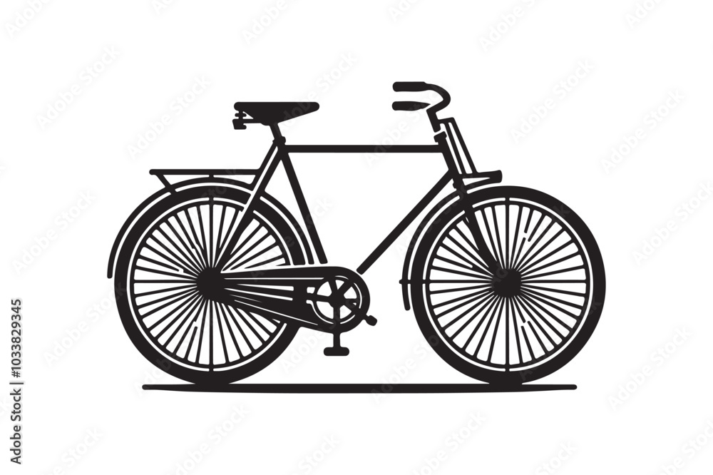 Fototapeta premium Simple Bicycle Vector Icons. Silhouette Design Collection.