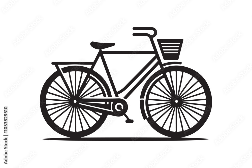 Bicycle Silhouette Vector Illustration. Clean White Background. Bicycle Silhouette Vector Illustration. Clean White Background.