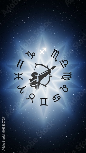 Tableau sur toile Sagittarius zodiac horoscope astrology sign