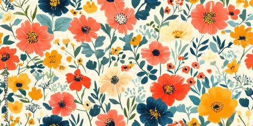 Vintage floral texture art background 