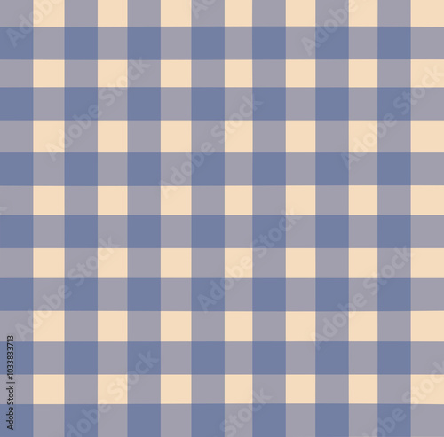 Blue check on pink or orange background. Cage pattern fabric, seamless pattern. Texture from tartan, plaid, shirts, clothes, dresses, bedding, blankets, and other textiles. Template for ornament. 