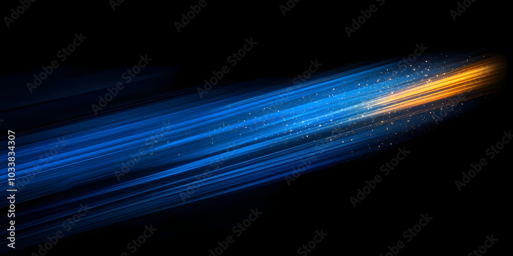 Modern blue abstract high-speed light motion effect on black background Modern blue abstract high-speed light motion effect on black background