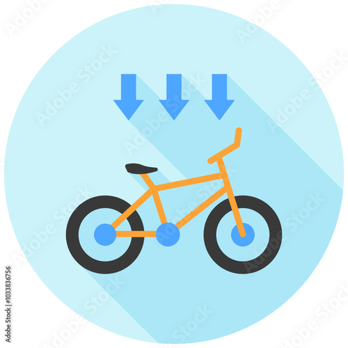 Bicycle Lane rounded multi color icon, use for UI, UX, app and web development, digital or print. for industry, education, construction, transportation, environment, urban planning theme.