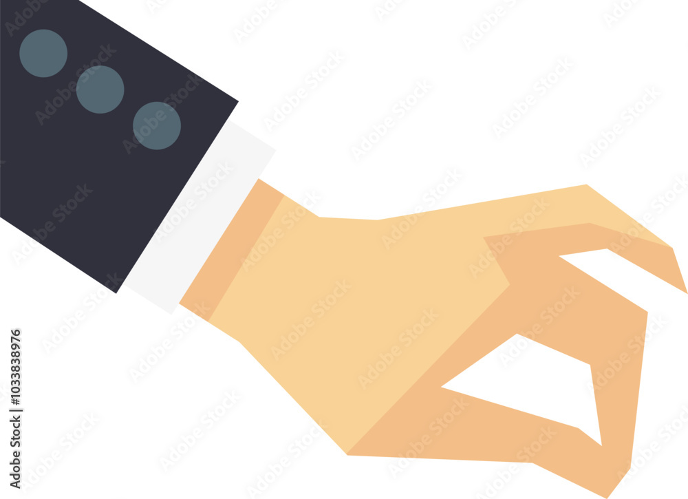 Hand taking pinch. Businessman arm finger gesture Hand taking pinch. Businessman arm finger gesture
