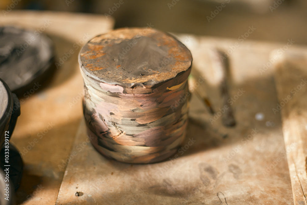 The process of creating pottery. The process of creating pottery.