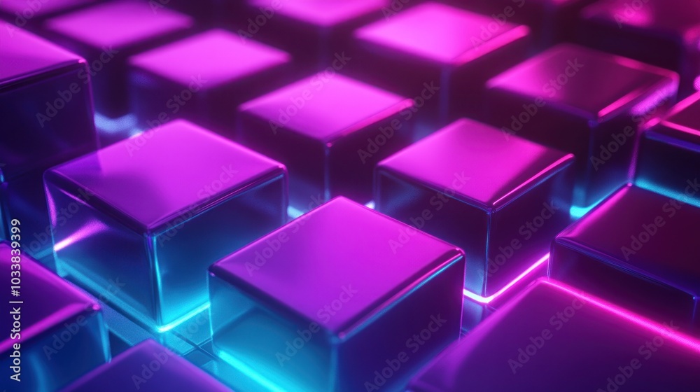 Neon Cubes Pattern Neon Cubes Pattern
