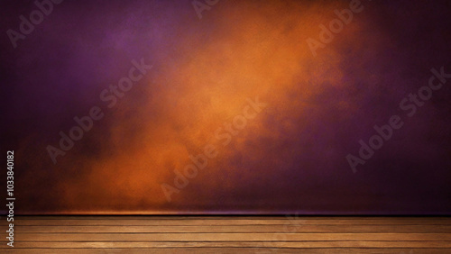 Vintage Cherry Gold Background with Dark Orange, Brown, and Purple Gradient for Autumn, Halloween, and Thanksgiving Design.