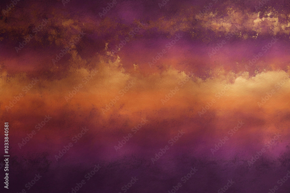 Obraz premium Vintage Cherry Gold Background with Dark Orange, Brown, and Purple Gradient for Autumn, Halloween, and Thanksgiving Design.